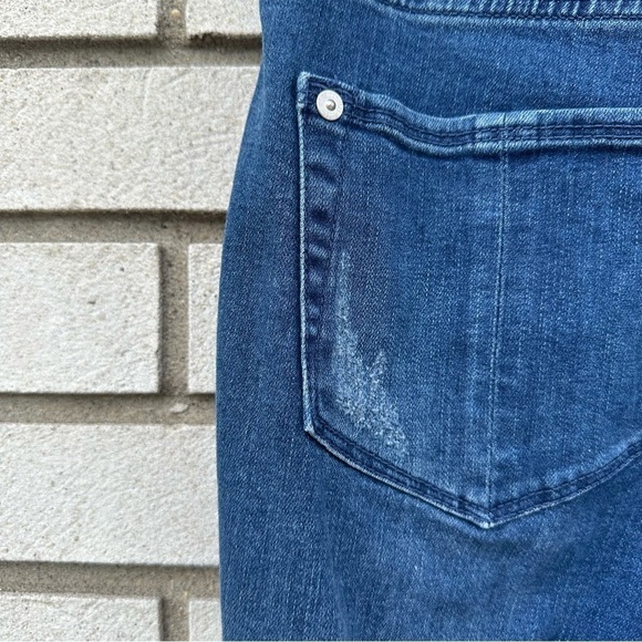 J Jill Kick Flare Ankle Jeans Raw Fray Hem Waverly Wash Stretch Denim 8 Classic - Picture 13 of 16